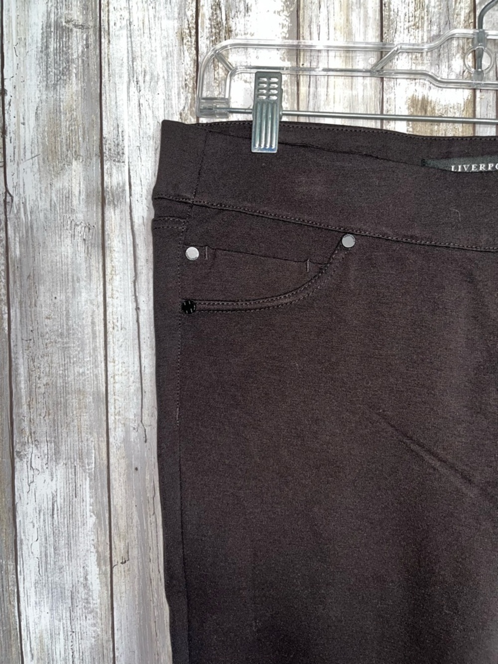 Liverpool Sienna Pull-On Leggings Size 12 Black Ponte Knit Slim Work Pants - Picture 3 of 7